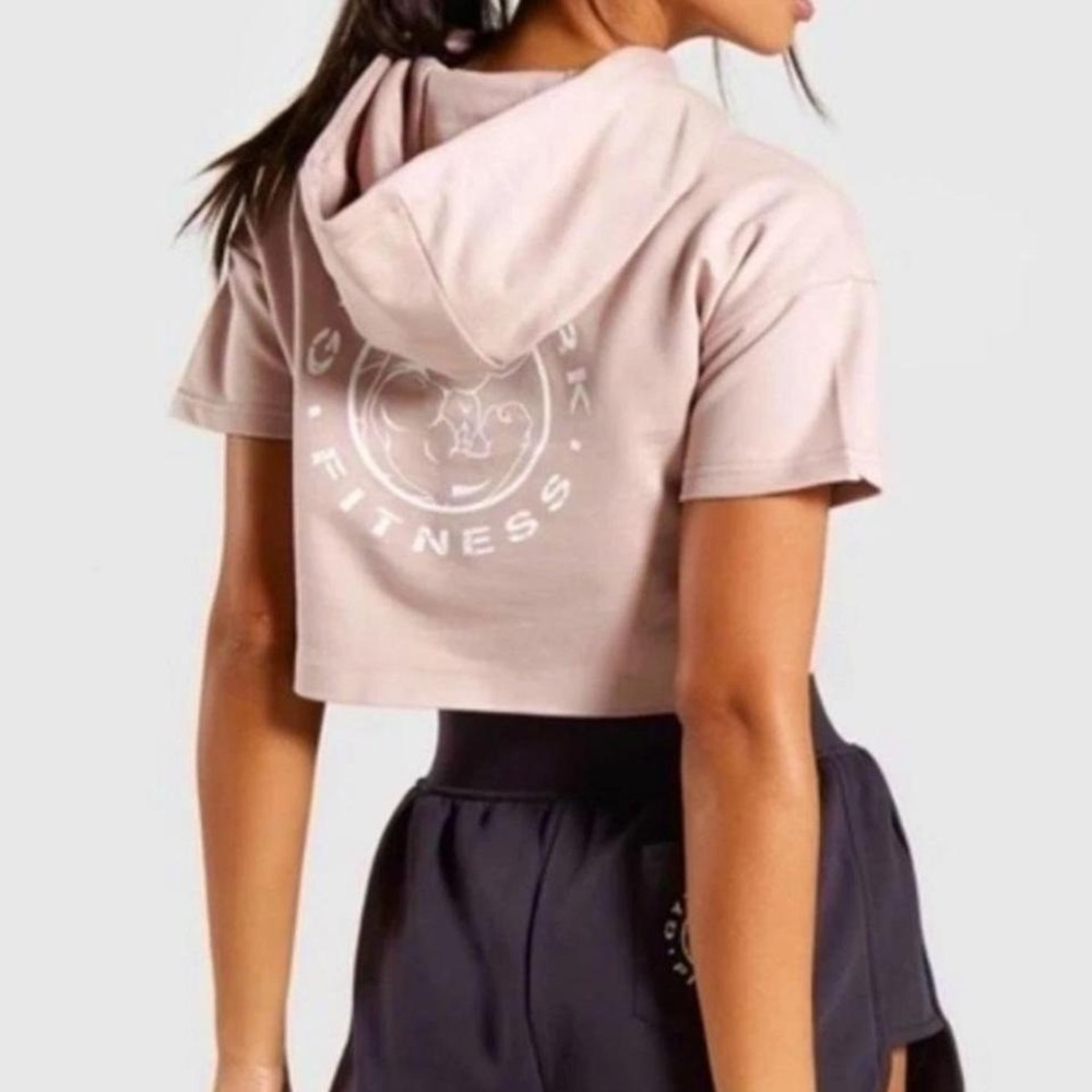 Gymshark Legacy Fitness Short Sleeve Cropped Hoodie Womens S Gymwear Lifting